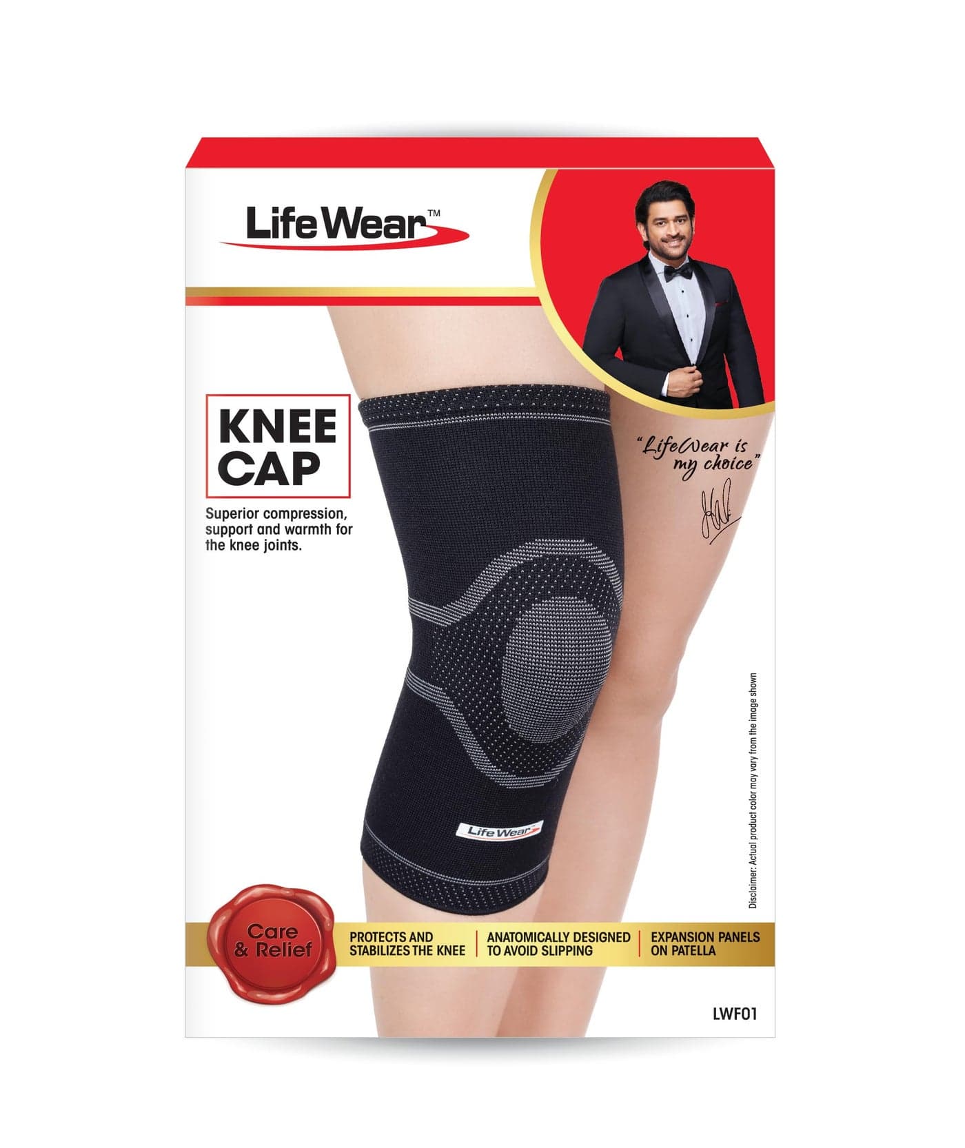 LifeWear Knee Cap, Knee Sleeves for Pain Relief, Provide Optimum Compression and Support During Gymming and Running, Lightweight and Stretchable, For Daily Activities, For Men and Women, Size (XL) - Pack of 2
