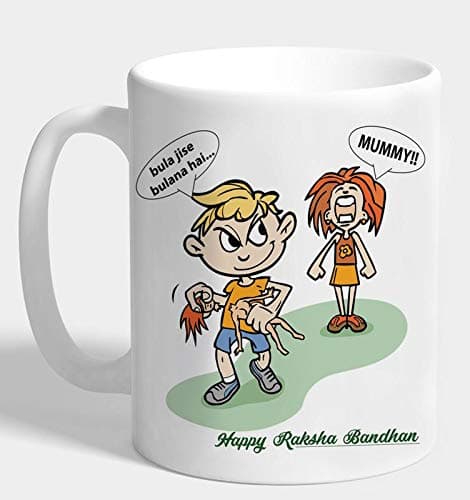 The Purple Tree Porcelain Rakshabandhan Gift Mug for Sister and Brother (330 Ml, Pack of 1) - White