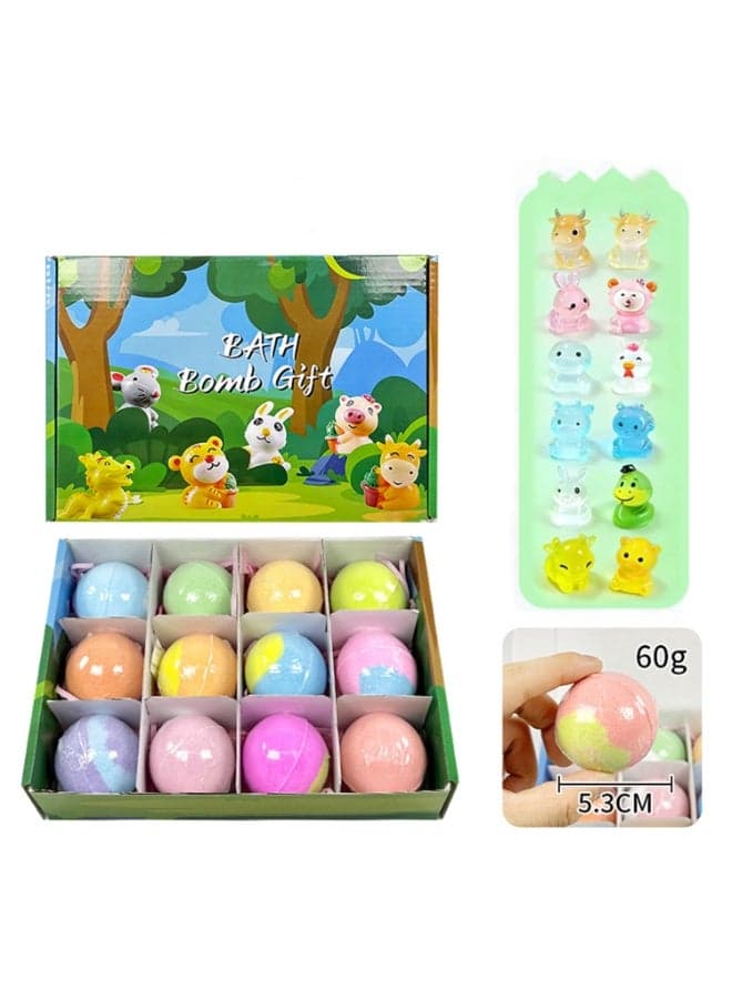 Surprise Toy Bath Bombs Gift Set | Natural Essential Oil Fizzing Bath Balls with Cute Toy Inside | Moisturizing SPA Bubble Bath for Kids & Adults