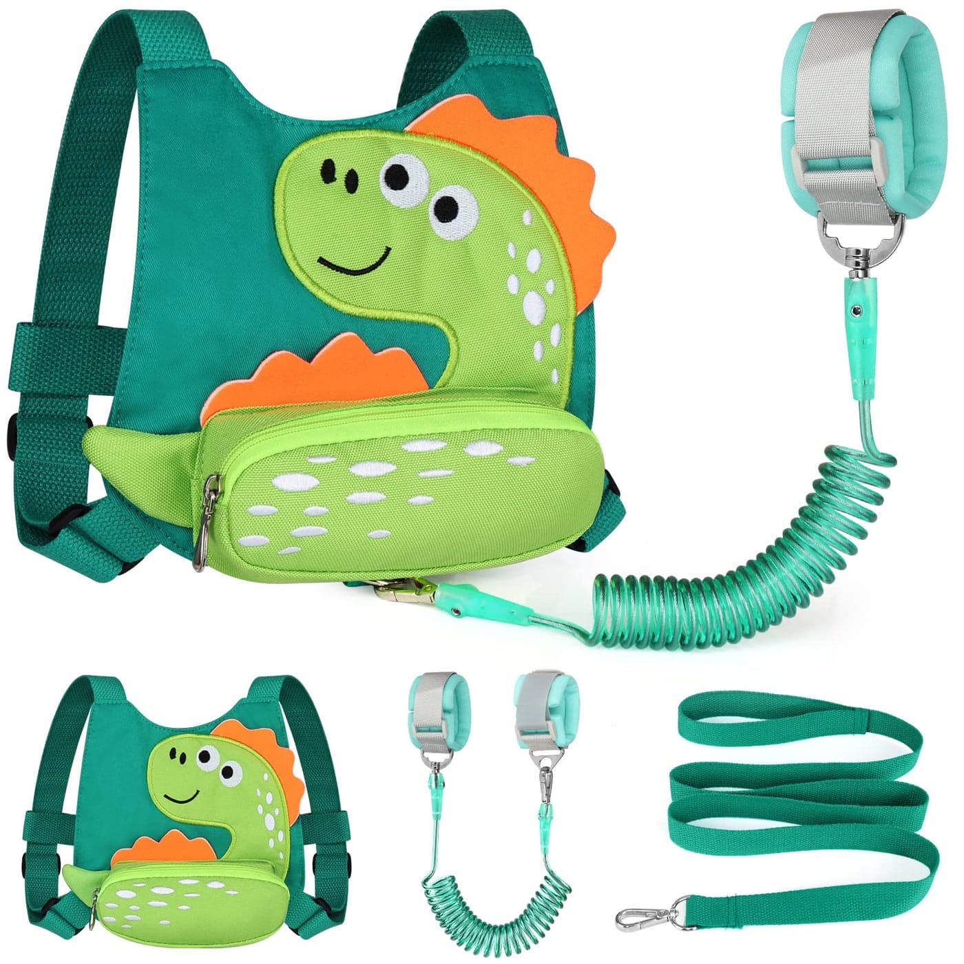 Toddler Harness Leash with Anti Lost Wrist Link Accmor Cute Dinosaur Kids Harness Children Leash Adorable Anti Lost Leash Walking Wristband Assistant Strap Belt for Baby Boys Girls Outdoor