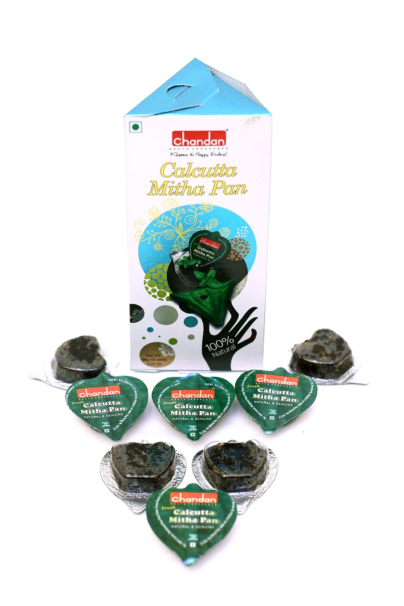 Chandan Mouth Freshener Calcutta Meetha Paan Tower Pack | 15 Pieces | 90 grams