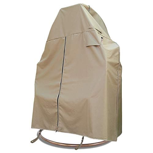 Flexiyard Patio 2 Person Egg Chair Cover with Adjustable X-Lock System and Zipper, Easy On Easy Off, Heavy Duty 100% Waterproof 600D Oxford Hanging Swing Chair Winter Cover