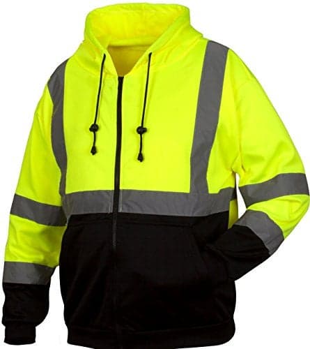 Pyramex Safety RSZH3210X4 RSZH32 Series Sweatshirts Hi-Vis Lime Zipper Sweatshirt with Black Bottom- Size 4X Large, Green