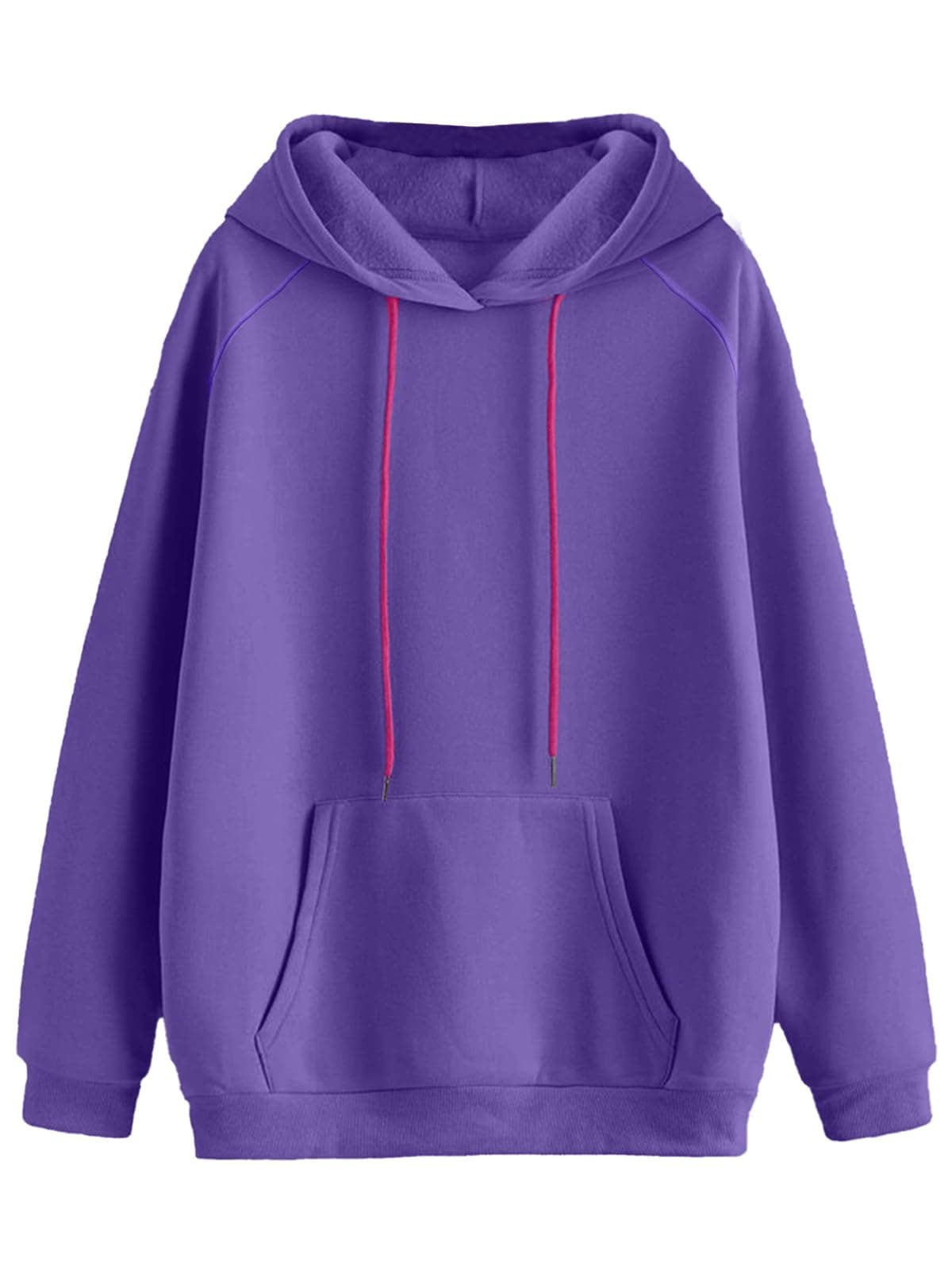 JUNEBERRY® Cotton Fleece Regular Fit Solid Sweatshirt Jumper Hoodie for Women (JHD0423PLPL20_S) Purple