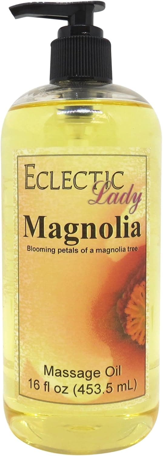 Magnolia Massage Oil 16 oz With Sweet Almond Oil and Jojoba Oil Preservative Free Perfect for Aromatherapy and Relaxation