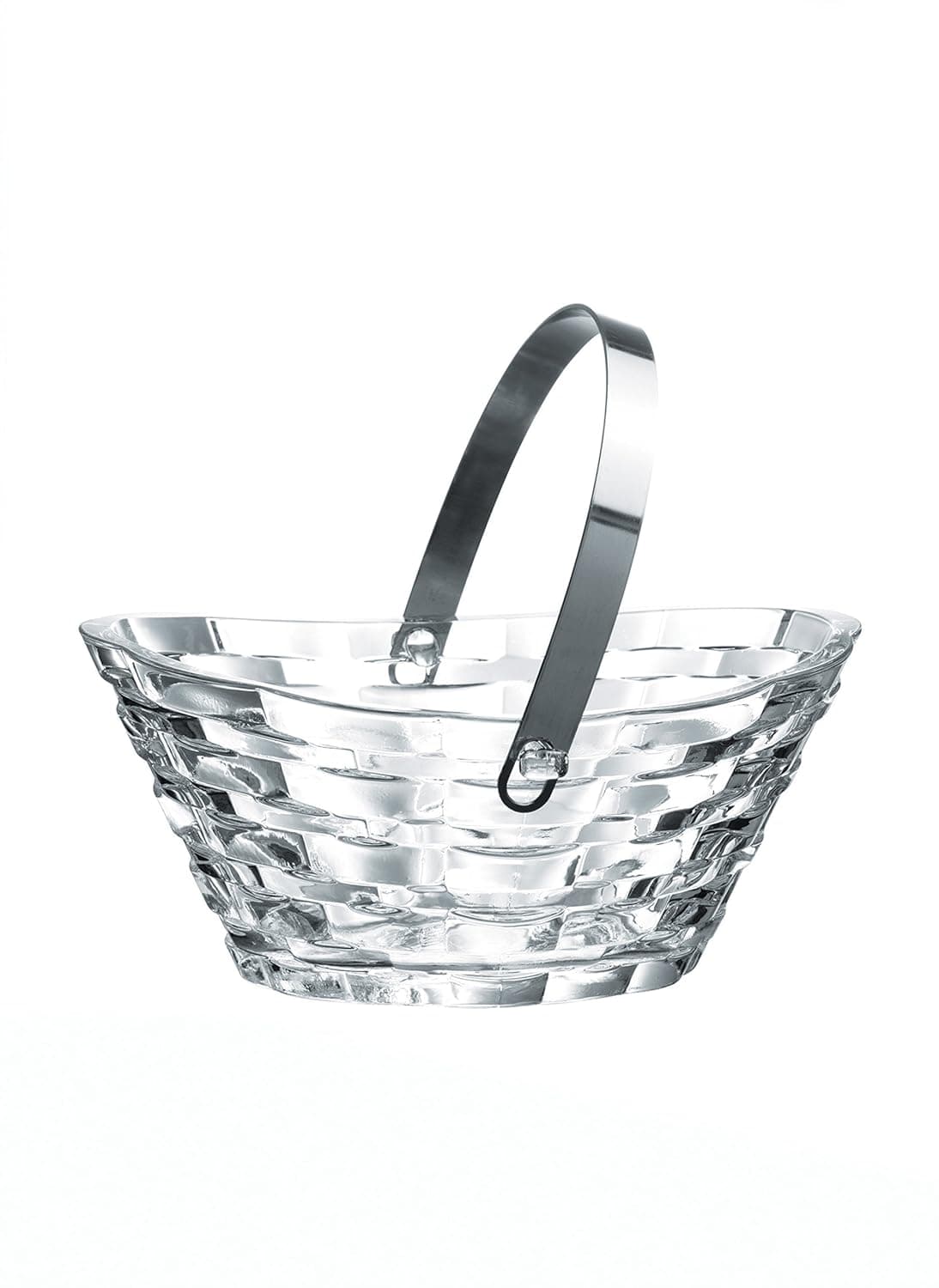 Paşabahçe F&D Crystal Glass Basket with Metal Handle