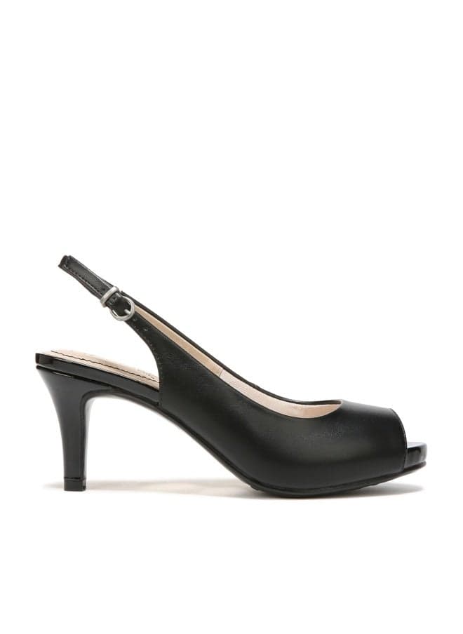 LifeStride Women's Teller Platform Pump,Black Smooth,10 W US
