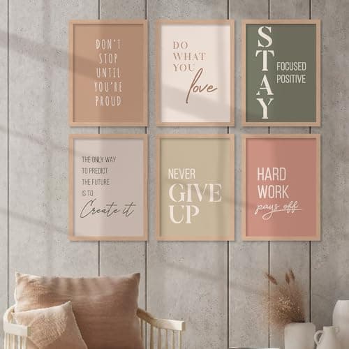 walllane - Motivational Wall Poster for Living Room, Bedroom, Office | Framed Painting | Poster With Frame | Frames For Wall Decor (10 Inch x 13 Inch) Set Of 6 Cate- 001