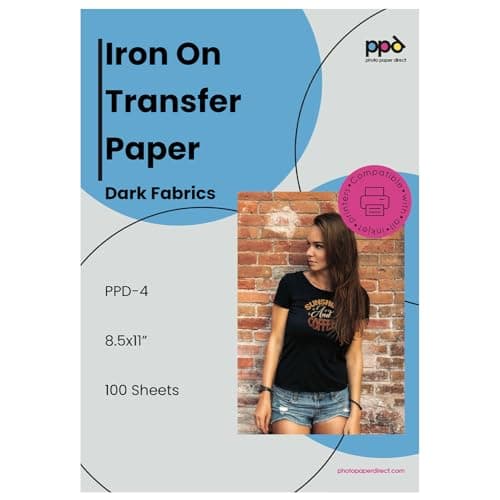 PPD 100 Sheets 8.5x11" - Inkjet Iron-on Heat Transfer Paper for Black & Dark Fabric and T-Shirts - Premium - PPD-4-100