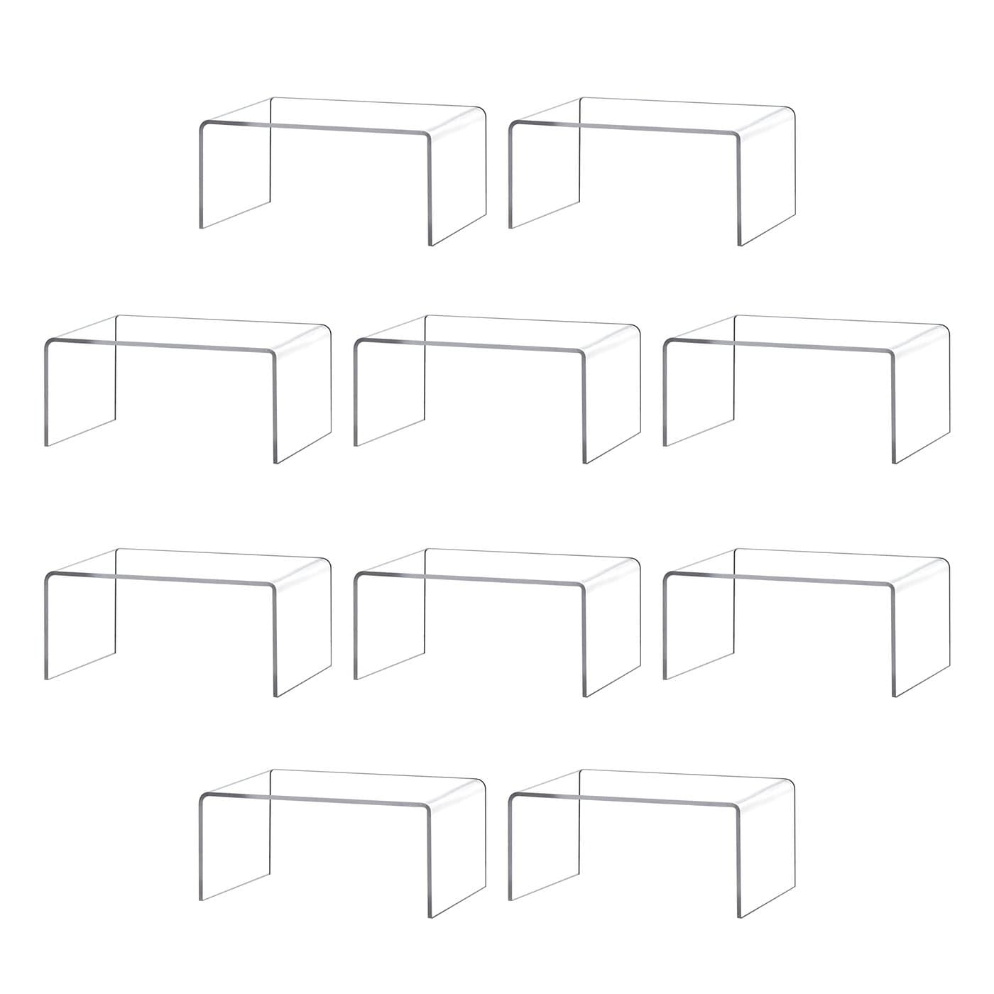 BYCY Clear Acrylic Riser lot of 10 for Jewels Cupcakes Tea Sets Clear Cupcake Stand for Small Toys and Cosmetics 10P234
