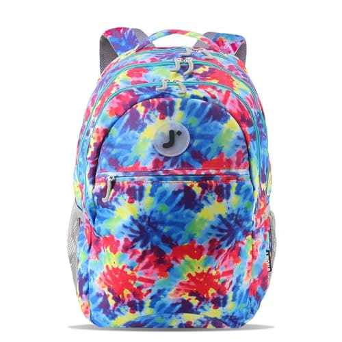 J World New York School Backpack for Kids. Cute Laptop Bookbag, Tie Dye, One Size