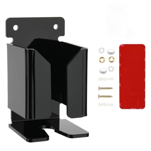 Cosmos Electric Razor Wall Mount Holder Acrylic Shaver Holder Hanger Organizer for Men Bathroom Shower Toothpaste Storage Two Installation (Solid Black)