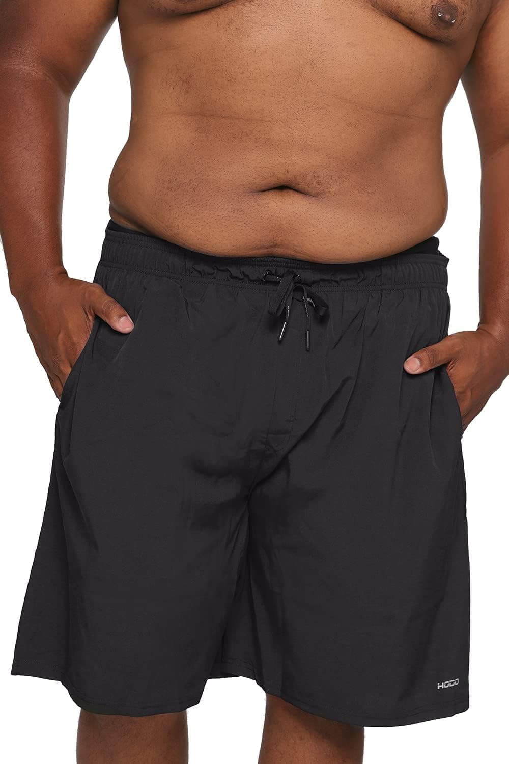 HOdo Mens Big and Tall Swim Trunks 11 inch with Mesh Liner Black 4XL