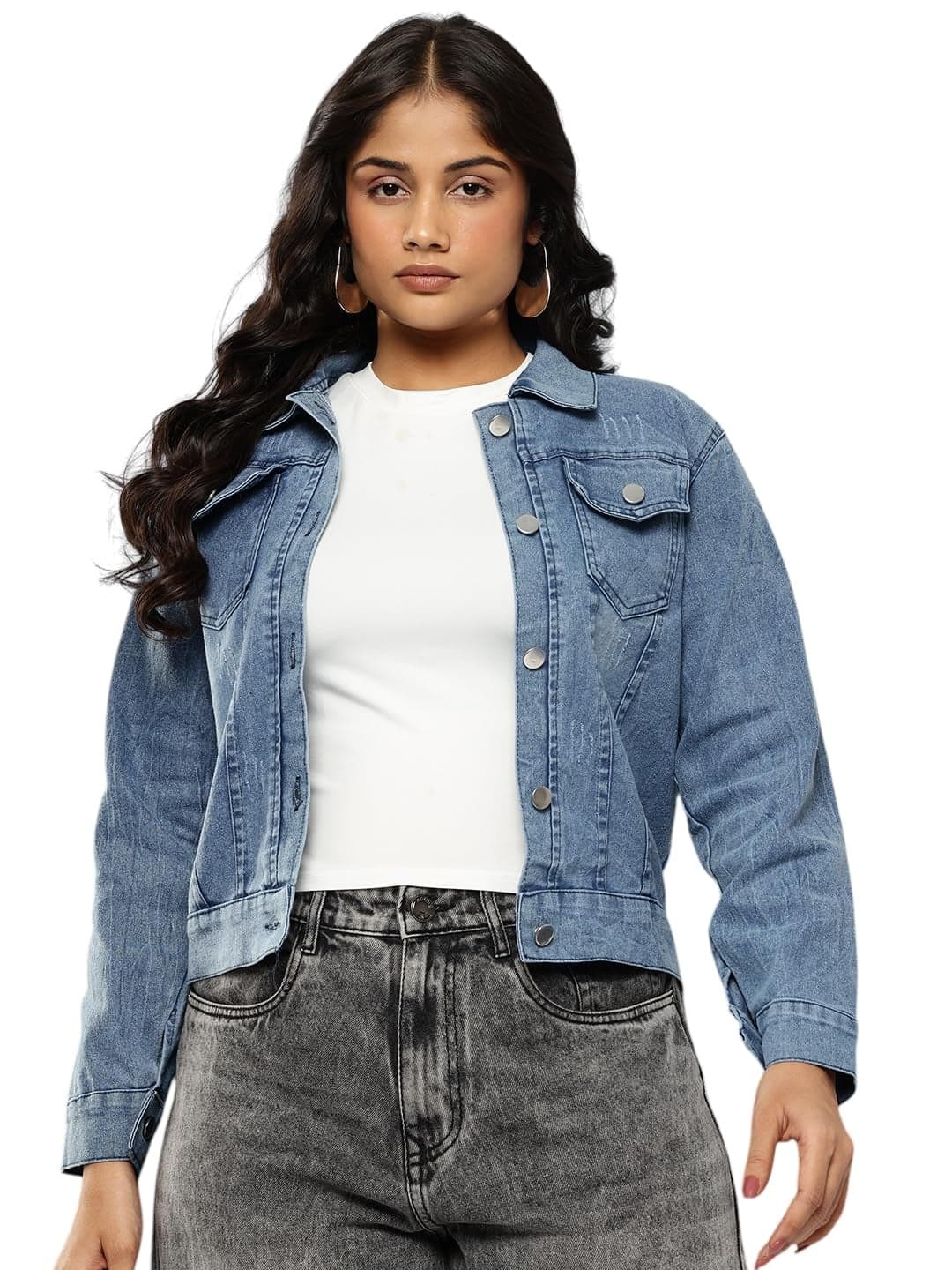 Aarika Womens Blue Colour Denim Denim Jacket-(S-XL)-(NEW-DN-W-131-BLUE-M)