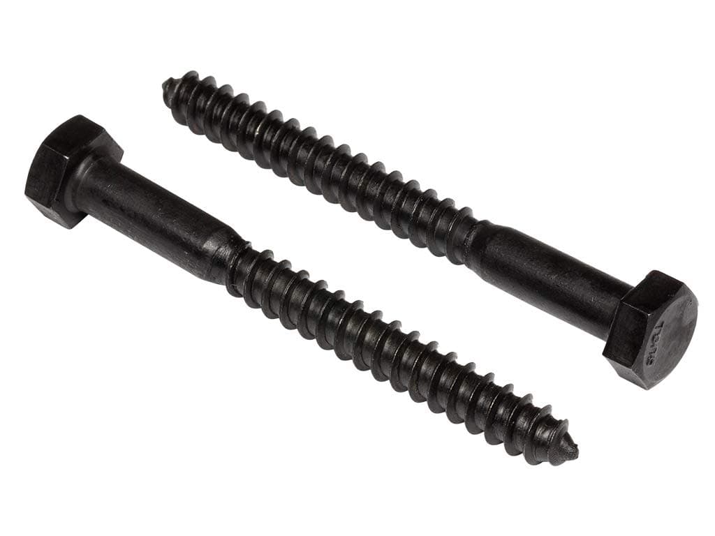 Stainless Steel Black Lag Bolts 5/16" x 2-1/2" Hex Lag Screws (10 pcs) 18-8 Stainless Black Oxidized in USA