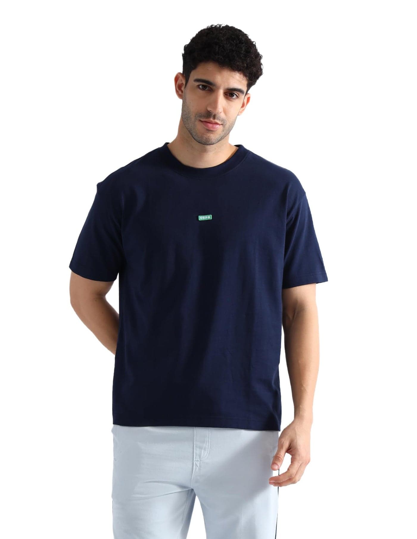 U.S. Polo ASSN. Mens Oversized Fit Pure Cotton T-Shirt (Navy XL)