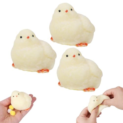 JIACAI 3pcs Handmade Chick Squishy Toys Ultra Soft squishies Fidget Toys Silicone Squeeze Toys for Stress Relief Chicken