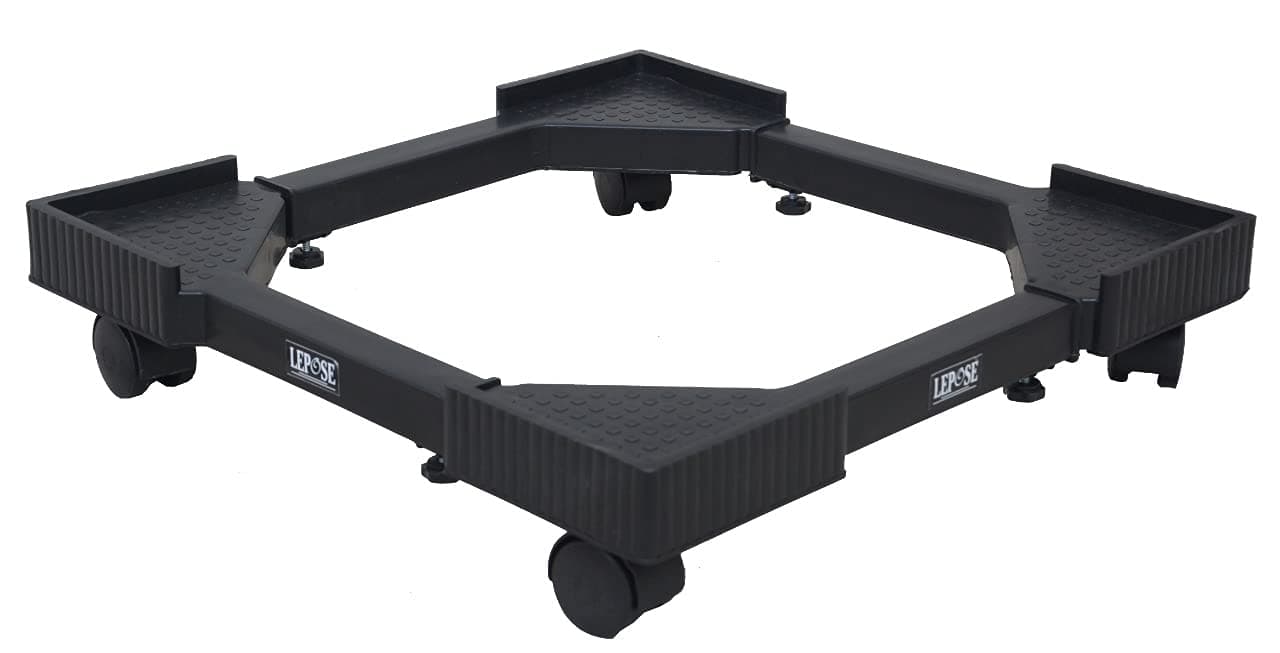 Lepose Washing Machine Stand, Adjustable 24 Wheeled Stand/Trolley, Washing Machine Stand top Load 6.5 kg, Front/Top Loading Washing Machines/Dishwashers/Refrigerators (Plastic & Metal, Black)