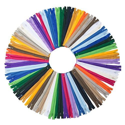 YAKA 60pcs 9 Inch Nylon Coil Zippers Sewing Zippers Bulk for Tailor Sewing Bags Garment Crafts DIY Accessories (20 Color)