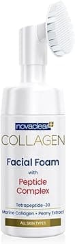 Novaclear Collagen Facial Foam with Peptide Complex skin cleansing firming strong antioxidant revitalizing with Tetrapeptide30 Marine Collagen Peony Extract and Caviar extract 100 ml