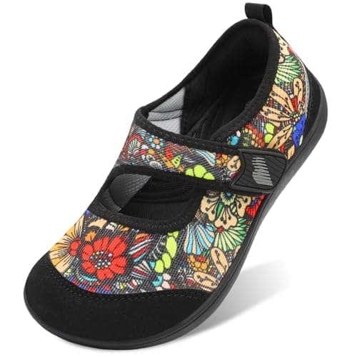 BARERUN Walking Shoes Women Wide Width Diabetic Shoes Breathable Zero Drop Barefoot Shoes for Elderly Neuropathy Bunion Swollen Feet Soft Nursing Shoes Indoor Outdoor Flower 11 Wide