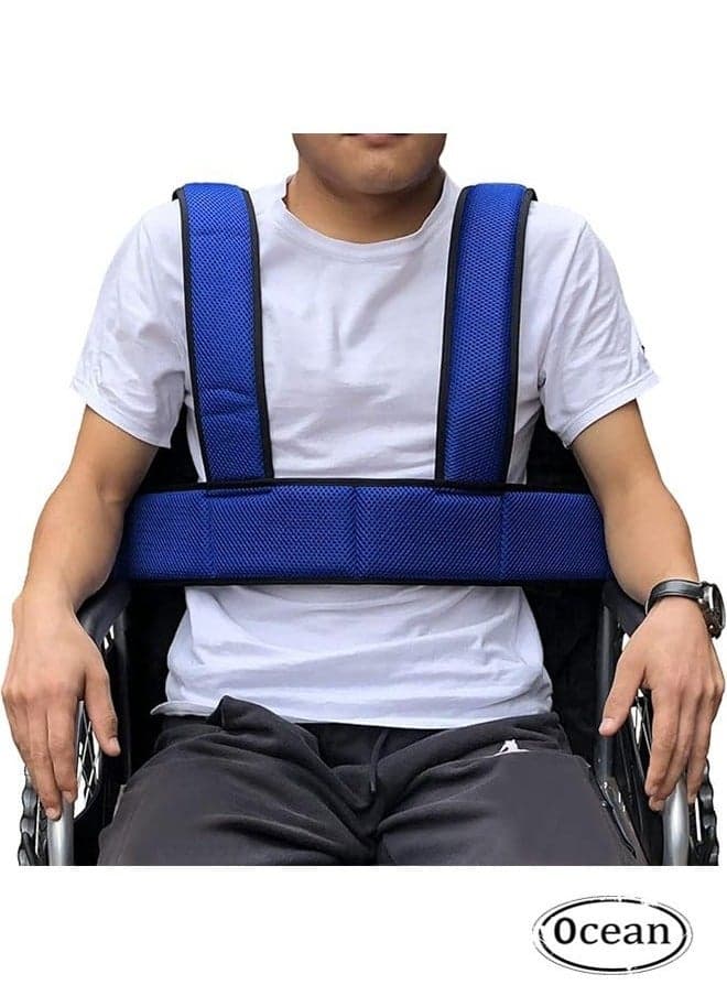 Wheelchair Safety Belt Torso Support Vest, Adjustable Whole Body Safety Belt to Prevent Tilting or Falling, Suitable for Wheelchair Restraint Belts for Patients, The Elderly and The Disabled
