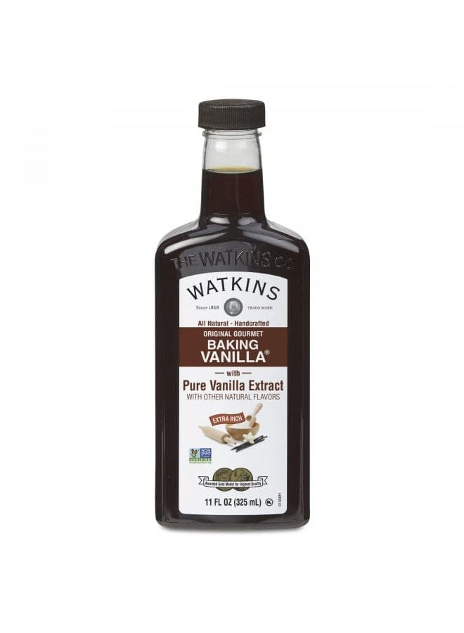 Watkins All Natural Original Gourmet Baking Vanilla, With Pure Vanilla Extract, 11 Fl Oz (Pack Of 1) - Packaging May Vary