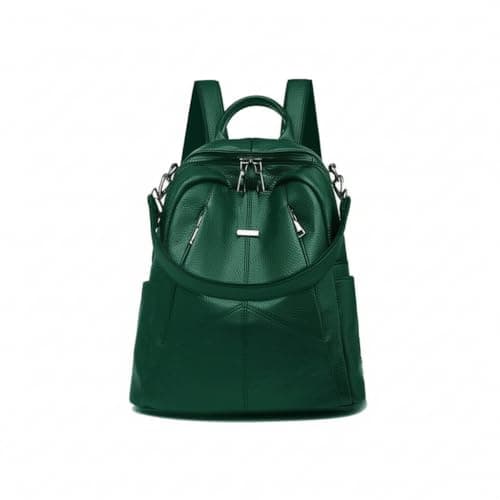 TrueArch Anti-Theft Cross Leather Backpack & Purse for Women | Shoulder Bag for Women and Girls | College Bag for Girls | Multipurpose Travel Bag | Durable | Convertible (Green)