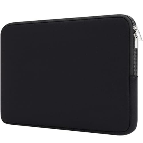 RAINYEAR Laptop Sleeve Case Compatible with 13.3 Inch Notebook Computer Chromebook 14" MacBook Pro/Max M1 M2 M3 M4 M5 Soft Cover Protective Case Zipper Carrying Bag (Black, Upgraded Version)