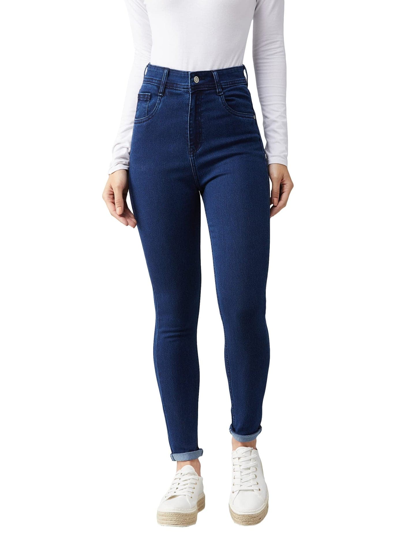 Miss Chase Women's Skinny Fit High Rise Regular Length Stretchable Denim Jeans (MCAW18DEN02-76-354-34, Prussian Blue, 34)