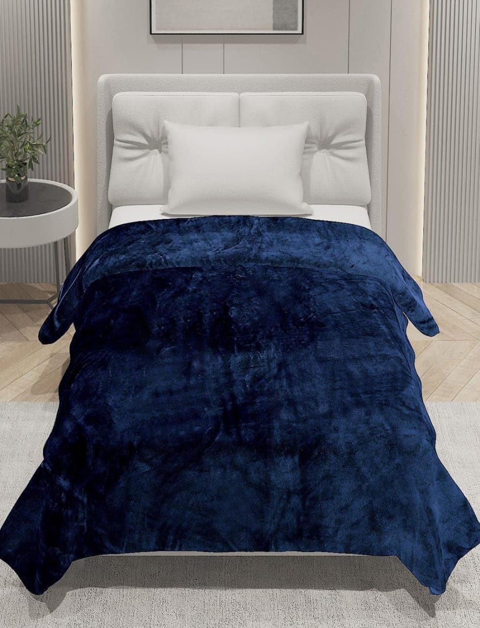Sands® Winter Special Flannel Duvet Cover, Quilt Cover Single Bed with Zipper,Ultra Soft & Cozy Stuff, 300 GSM, Warm Thermal Performance, Single bed-60X90 inches (Navy Blue)