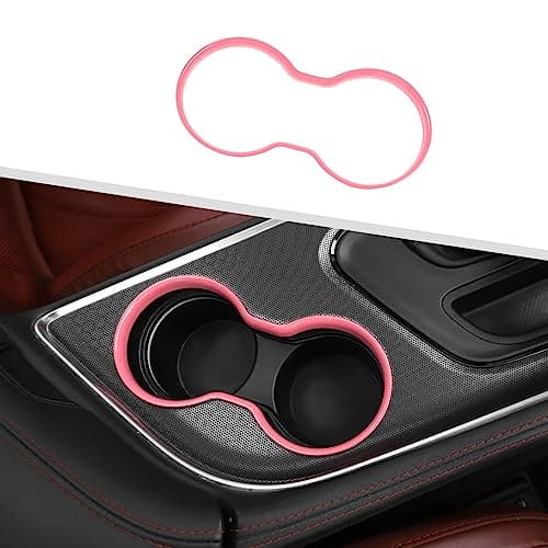 JeCar Front Cup Holder Cover Trim Interior Accessories Compatible with 20152020 Dodge Challenger Pink