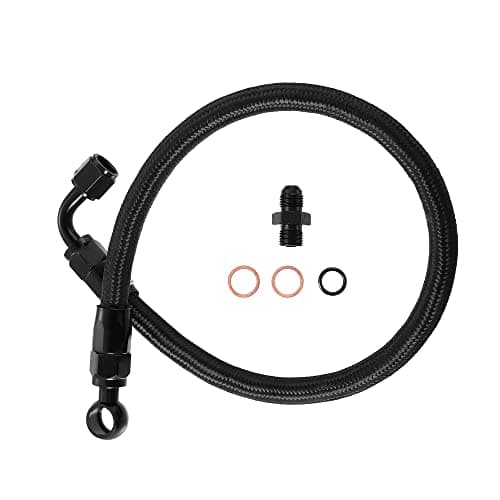 X AUTOHAUX Car Braided Fuel Line Hose for Honda Accord Civic Prelude CRX CR-V for Acura Integra B/D Series D15 D16 B16 B18 B20 B16A B18C Braided Fuel Line Oil Hose