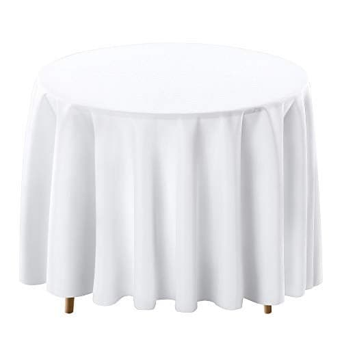 Surmente White Tablecloth for Round Tables 120inch Round Table Cloths for Weddings Banquets or Restaurants