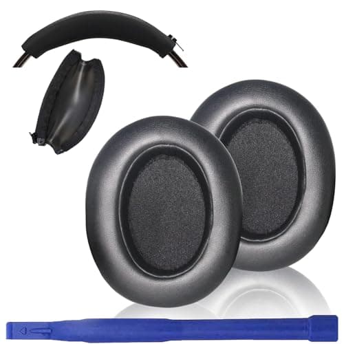 Adhiper WHXB910N Replacement Earpads Cushions Silicone Headband Pad for Sony WHXB910N HeadphoneProtein Leather Headphone PadsSilicone Headband ProtectorBlack