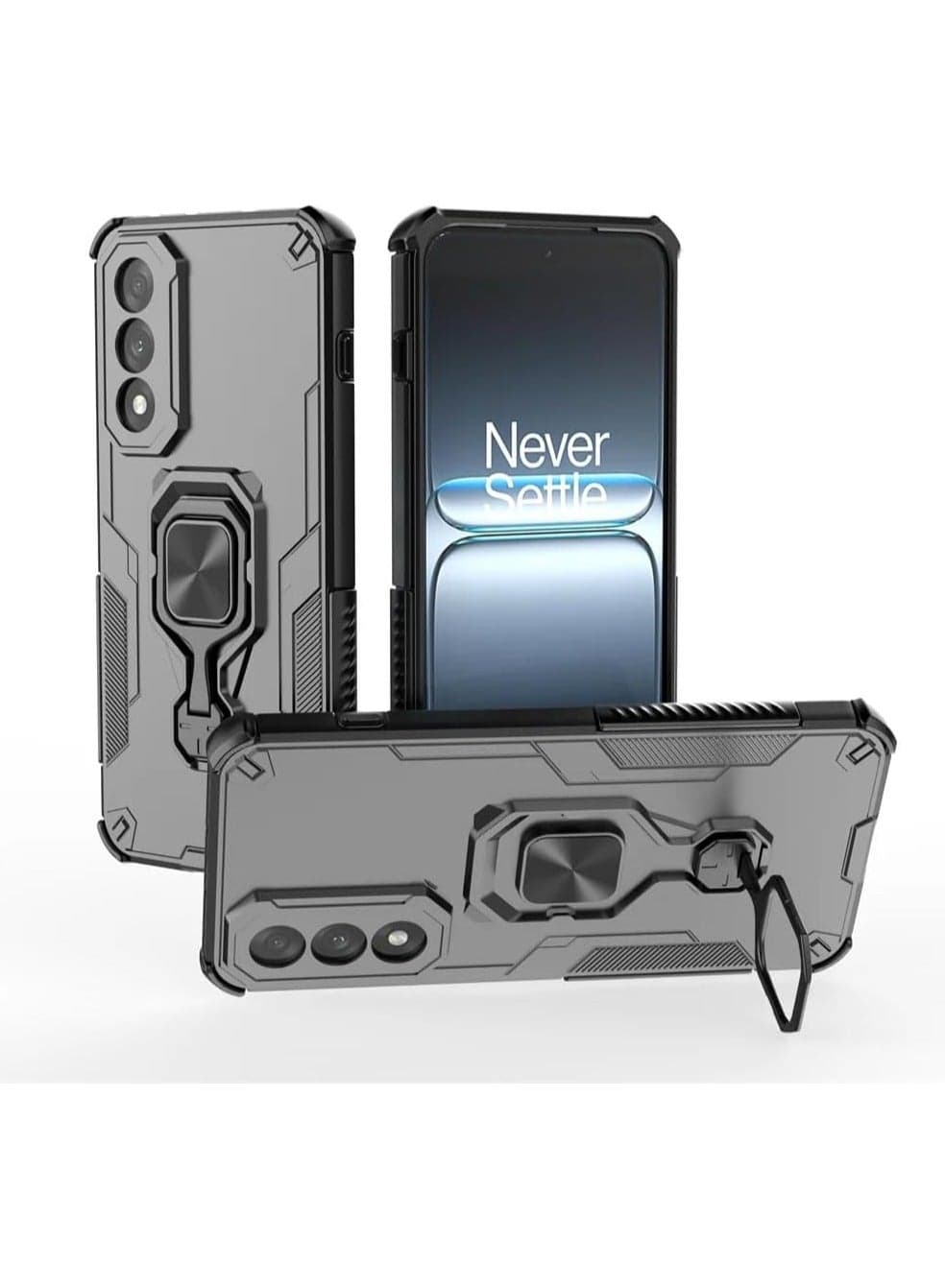 Magnetic Case with Metal Ring for OnePlus Nord 5 5G Anti-Slip and Air-Cushioned Protective Cover