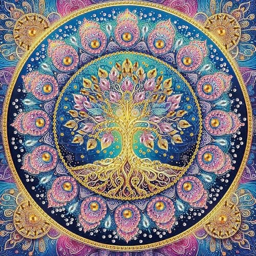 Stalente Diamond Painting Kits for Adults Tree of Life 5D Special Shape Diamond Art Kits for Beginners Crystal Rhinestones Diamond Painting for Home Wall Decoration Gift 1212inch Mandala