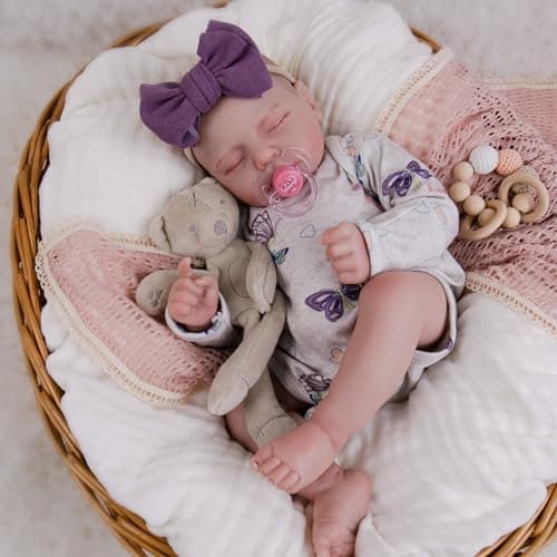 Milidool Reborn Baby Dolls 20Inch Cute Soft Vinyl Realistic Newborn Baby Doll Poseable Lifelike Real Life Baby Dolls with Accessories for 3 Year Old Girls Gifts Pretend Play Collection