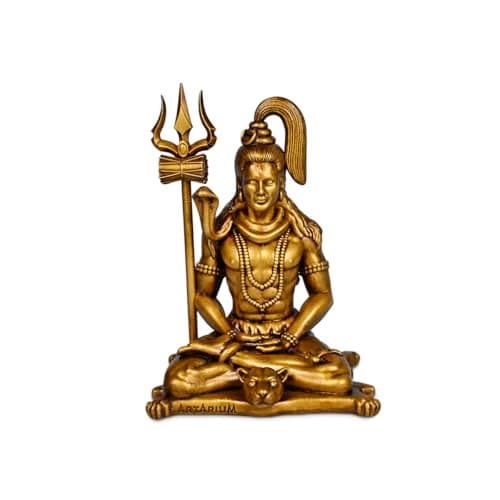 Artarium Shiva Murti Meditating Shivji Bholenath Mahadev Statue Lord Shiv Murti Shiv Padmasana Sitting Idol for Car Dashboard Gift for Diwali Maha Shivratri Housewarming (Meditating Shiva 4 Inch)