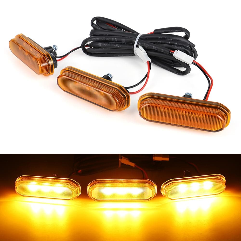 Front LED Grille Lights for Ford Bronco Sport Badlands 20212024 Bronco Accessories 2024 Grille Lights3 PCS Amber