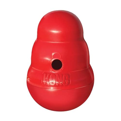 KONG Wobbler Interactive Dog Toy for Treat Dispensing Dog Slow Feeder for Healthy Eating for MediumSmall Dogs