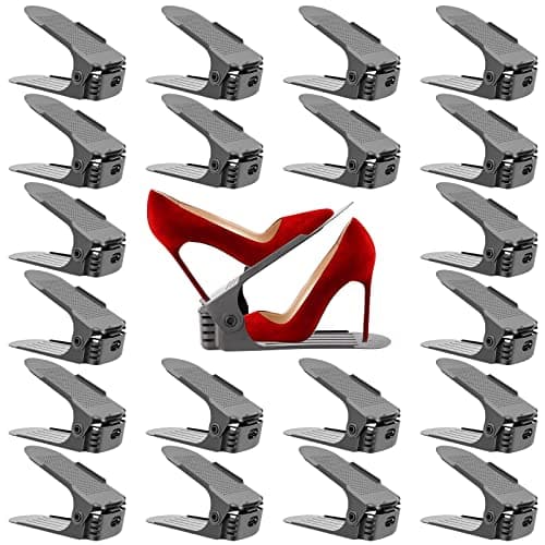 Neprock Shoe Organizer for Closet 20Pack Grey