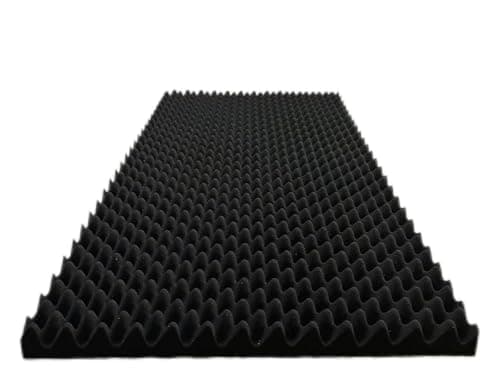 Jdejiela 1 Pack Egg Crate Foam Sound Proof Foam Panels for Walls48X24X2 inch Acoustic Panels highDensity Fireproof soundproof Wall Panels Professional Acoustic Treatment Black