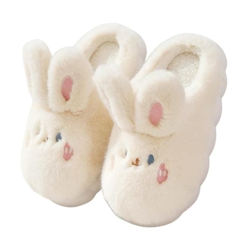 WYIKE Women's Warm Plush Bunny Animals Slippers Adult Cotton Men's Indoor non-slip Home Thick Bottom Slippers for Winter