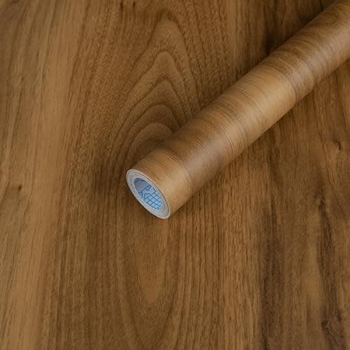 Wood Contact Paper Peel and Stick, Thicken Vintage Brown Wood Grain Wallpaper for Countertops Furniture, Natural Wood Furniture Sticker Self-Adhesive Removable Waterproof Vinyl Film 15.7 in X 118 in