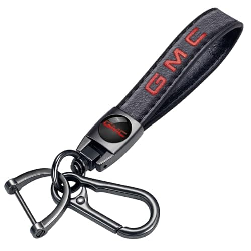 Xiconbao Genuine Leather Car Keychain for GMC Terrain Sierra Yukon Acadia Sierra 1500 Series Car Key Chain Ring Accessories for Men and Woman