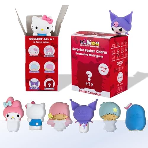Sonix x Sanrio Hello Kitty Friends Peekers Pastel Series Blind Box Adhesive Decorative Mini Figures Includes Hello Kitty My Melody Kuromi Little Twin Stars or Mystery Character