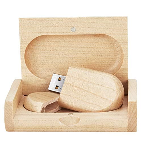 GARRULAX USB Flash Drive, Wooden 8GB / 16GB / 32GB USB2.0 USB Memory Stick Date Storage Pendrive Thumb Drive(64GB, Ellipse Maple)