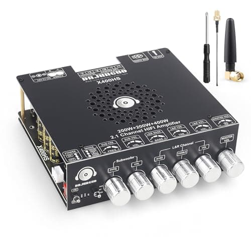 X400HS 2.1 Channel Bluetooth 5.0 Amplifier Board, TPA3223 Chip 200W+200W+400W Output, 12-42V DC with 6 Knob Controls, for DIY Subwoofer/Speaker/Home Theater Audio System