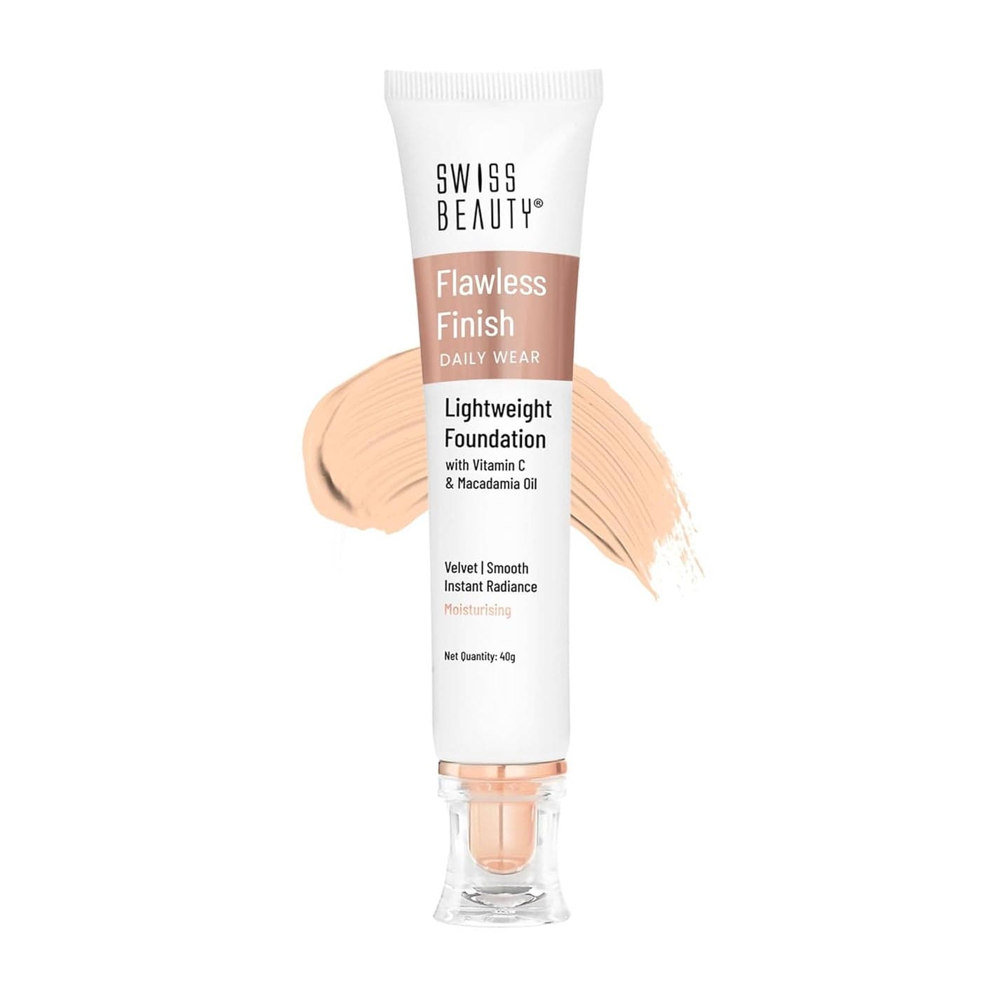 Swiss Beauty Flawless Finish Foundation Medium Coverage Lightweight OilFree Formula Radiant Finish Shade 03 Natural Beige 40gm